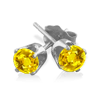 0.25 Carat Yellow Sapphire Earrings in 14k White Gold