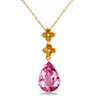 4.21 ct. Pink Topaz Citrine Pendant in 10K Yellow Gold