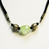 Prehnite Checker Board Bead Designer Sterling Necklace