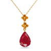 4.21 ct. Ruby Citrine Pendant in 10K Yellow Gold