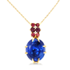 6.10 ct. Sapphire Garnet Diamond Pendant in 10K White Gold