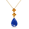 4.21 ct. Sapphire Citrine Pendant in 10K Yellow Gold