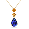 4.21 ct. Tanzanite Citrine Pendant in 10K Yellow Gold