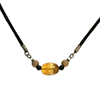 Golden Citrine Checker Board Bead Designer Sterling Necklace