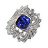 9.13 Carats Tanzanite Diamond Ring in 18K White Gold
