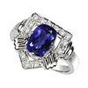 2.69 Carats Tanzanite Diamond Ring in 18K White Gold 2.69 Carats Tanzanite Diamond Ring in 18K White Gold
