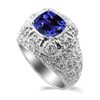 4.25 Carats Tanzanite VS Diamond Ring in 18K White Gold