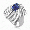 4.29 Carats Tanzanite Diamond Ring in 14k White Gold