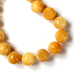 Orange Yellow Calcedony Beaded Silver 16 Inch Necklace