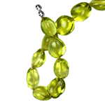 Green Gold (Lemon) Citrine Beaded Silver 16 Inch Necklace