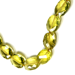 Green Gold (Lemon) Citrine Beaded Silver 16 Inch Necklace