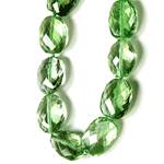 Green Amethyst Beaded Sterling Silver 16 Inch Necklace