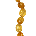 Golden Citrine Beaded Sterling Silver 16 Inch Necklace