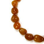 Orange Yellow Carnelian Beaded Sterling Silver 16 Inch Necklace