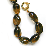 Smoky Quartz Beaded Sterling Silver 16 Inch Necklace