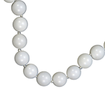 White Agate Beaded Sterling Silver 16 Inch Necklace