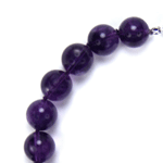 African Amethyst Beaded Sterling Silver 16 Inch Necklace