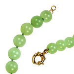Neon Green Chalcedony Beaded Sterling Silver 16 Inch Necklace