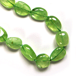 Neon Green Prehnite Beaded Sterling Silver 18 Inch Necklace