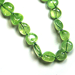 Neon Green Prehnite Beaded Sterling Silver 16 Inch Necklace