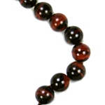 Red Tiger Eye Beaded Sterling Silver 18 Inch Necklace