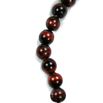 Red Tiger Eye Beaded Sterling Silver 16 Inch Necklace