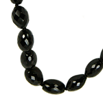 Black Onyx Beaded Sterling Silver 18 Inch Necklace