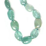 Aquamarine Beaded Sterling Silver 16 Inch Necklace