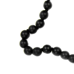 Black Onyx Beaded Sterling Silver 16 Inch Necklace