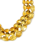 Citrine Beaded Sterling Silver 20 Inch Necklace
