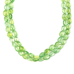 Prehnite Beaded Sterling Silver 20 Inch Necklace