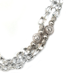 Crystal Quartz Beaded Sterling Silver 22 Inch Necklace