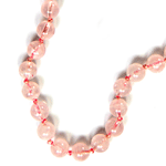 Rose Quartz Beaded Sterling Silver 24 Inch Necklace