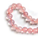 Rose Quartz Beaded Sterling Silver 24 Inch Necklace