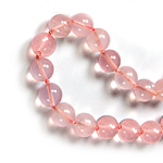 Rose Quartz Beaded Sterling Silver 20 Inch Necklace