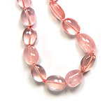 Rose Quartz Beaded Sterling Silver 20 Inch Necklace