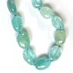 Aquamarine Beaded Sterling Silver 20 Inch Necklace