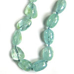 Aquamarine Beaded Sterling Silver 20 Inch Necklace