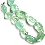 Aquamarine Beaded Sterling Silver 24 Inch Necklace