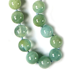 Aquamarine Beaded Sterling Silver 20 Inch Necklace