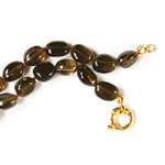 Smoky Quartz Beaded Sterling Silver 24 Inch Necklace