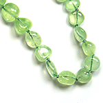 Prehnite Beaded Sterling Silver 20 Inch Necklace