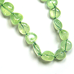 Prehnite Beaded Sterling Silver 24 Inch Necklace