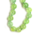 Prehnite Beaded Sterling Silver 24 Inch Necklace