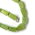 Jade Beaded Sterling Silver 24 Inch Necklace