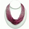 1054 Carats Ruby Faceted Beads Necklace With Gold Clasp