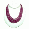 645 Carats Ruby Faceted Beads Necklace