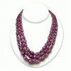 892 Carats Ruby Carved Beads Necklace