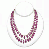 263 Carats Ruby Drop Beads Necklace
