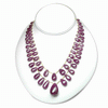 285 Carats Ruby Drop Beads Necklace